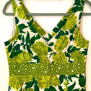 Pretty V-Neck Green Floral Boden Dress